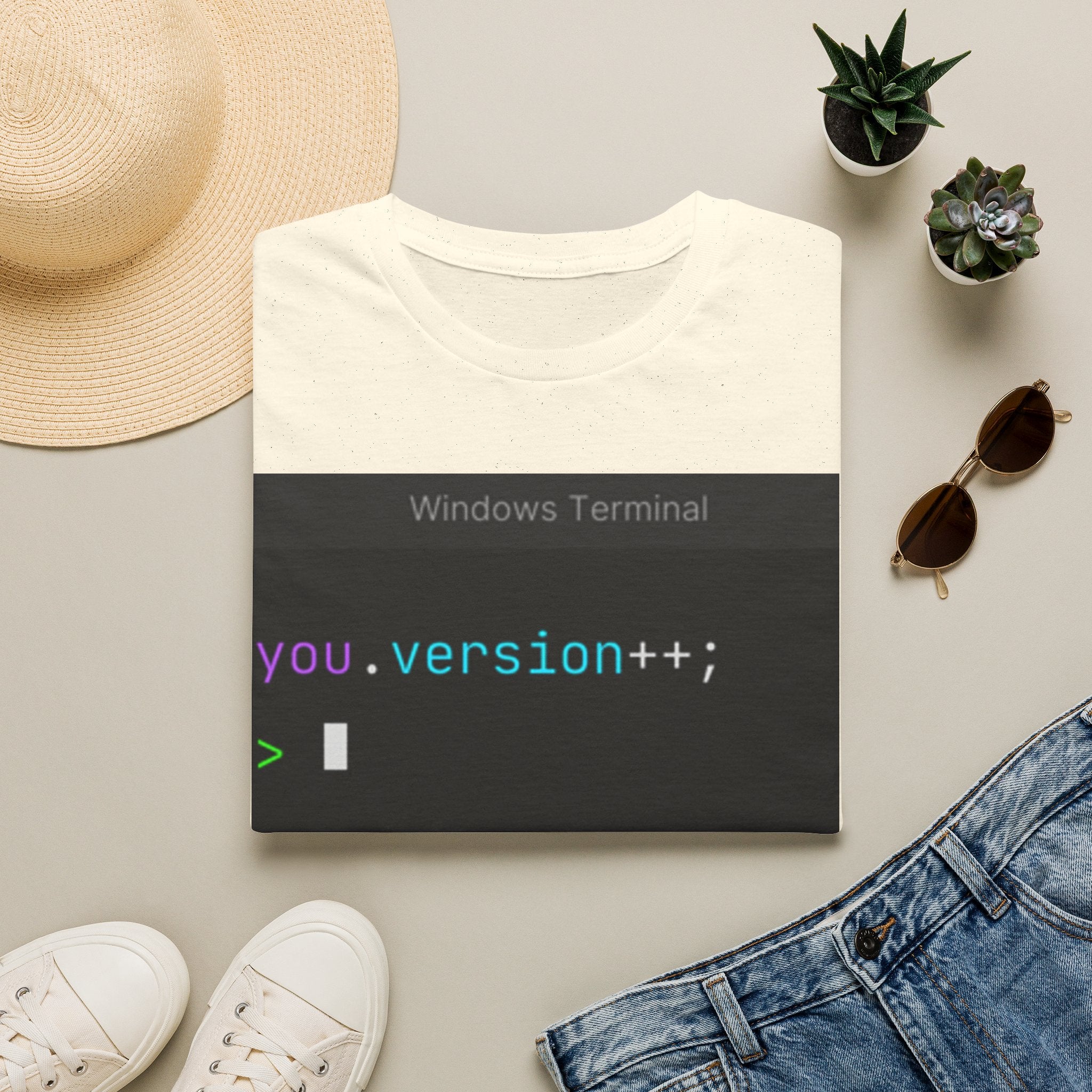 "you.version++" Coding Terminal Motivational Graphic T-Shirt