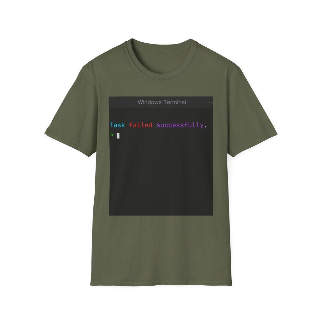 "Task Failed Successfully" Coding Terminal Tech Humor Graphic T-Shirt