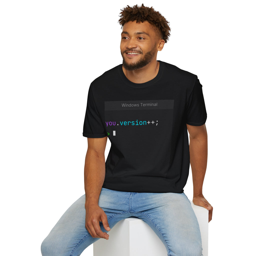 "you.version++" Coding Terminal Motivational Graphic T-Shirt