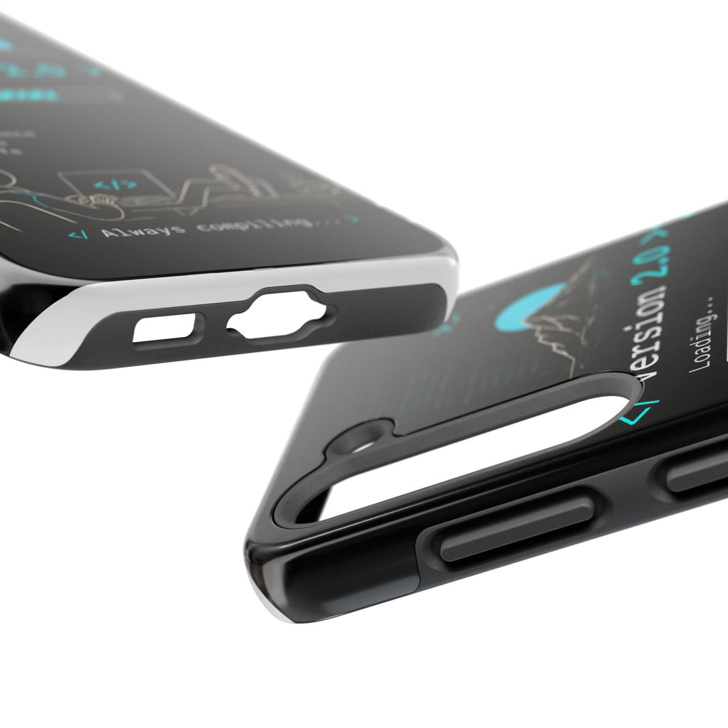 "< Version 2.0 >" Motivational Programmer Coding Graphic Design Tough Phone Case