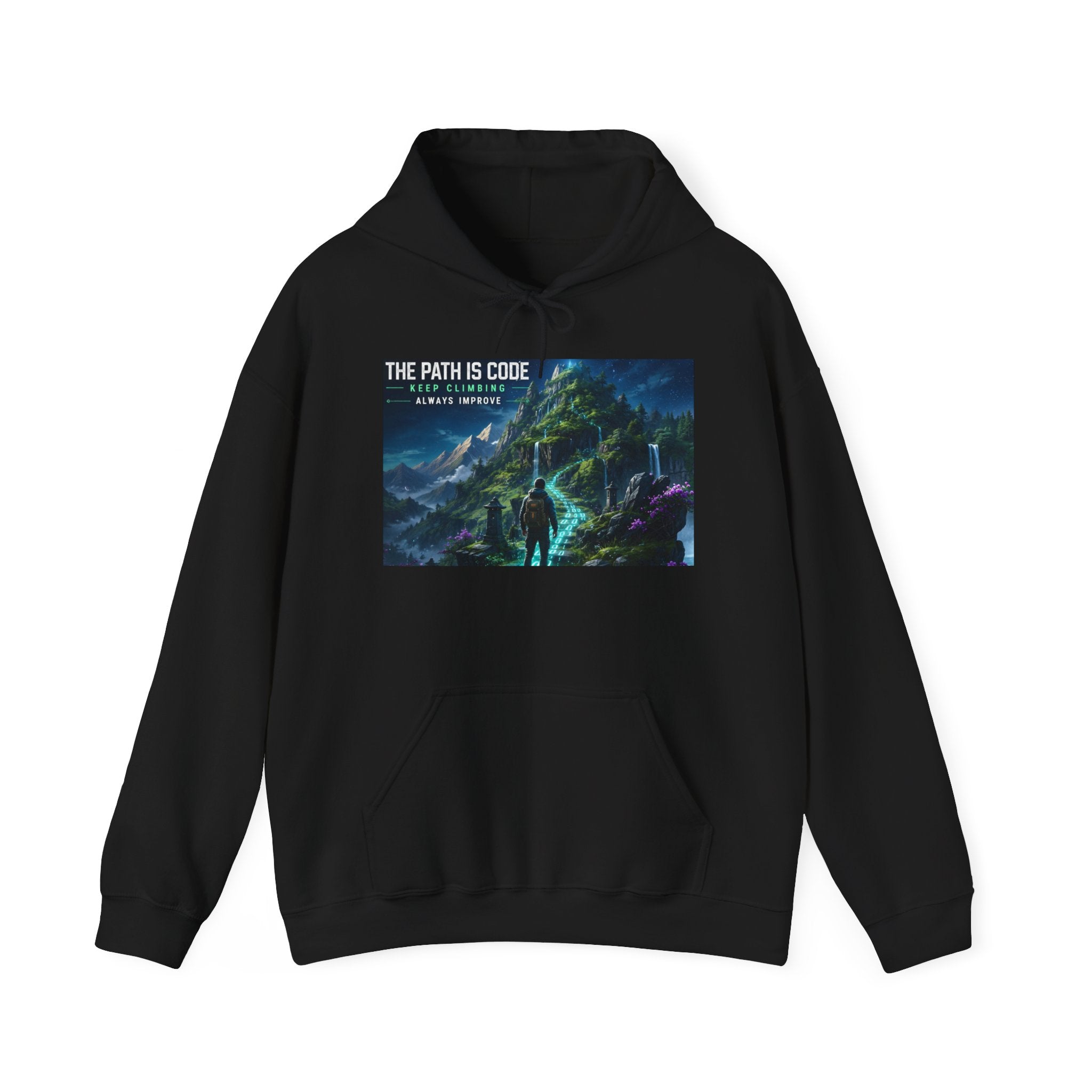 "The Path Is Code" Motivational Programming Mountaintop Pathway Graphic Design Hoodie