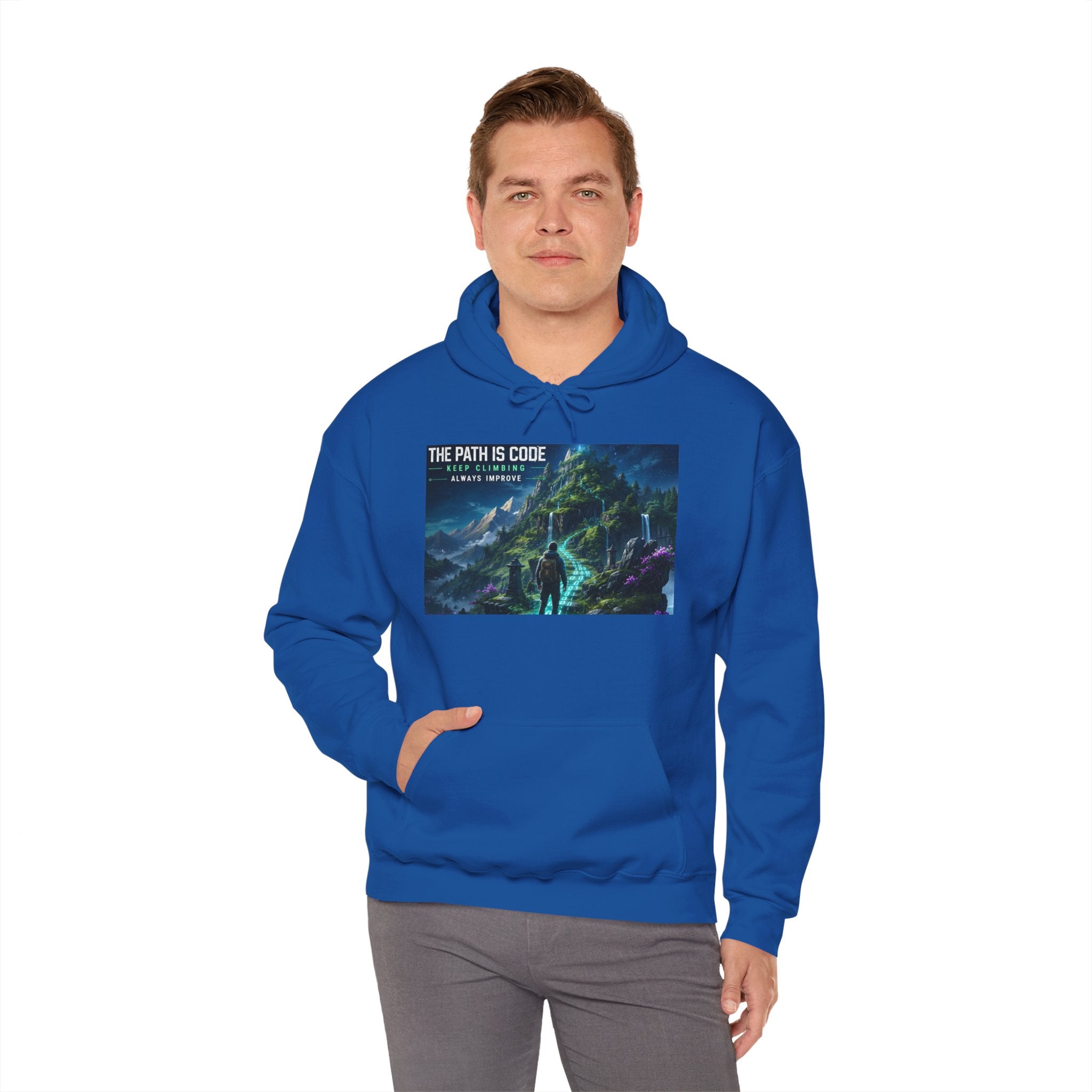 "The Path Is Code" Motivational Programming Mountaintop Pathway Graphic Design Hoodie