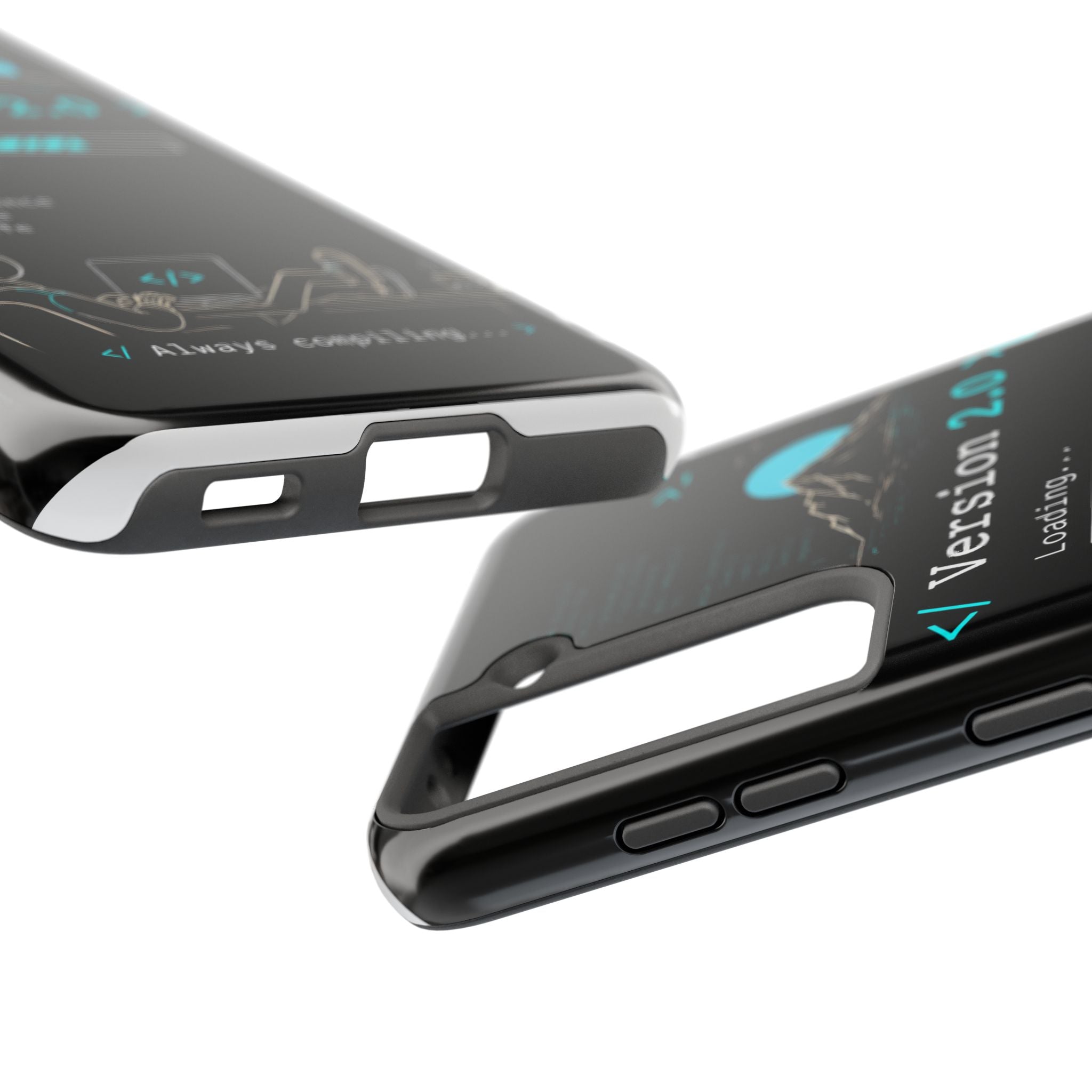 "< Version 2.0 >" Motivational Programmer Coding Graphic Design Tough Phone Case