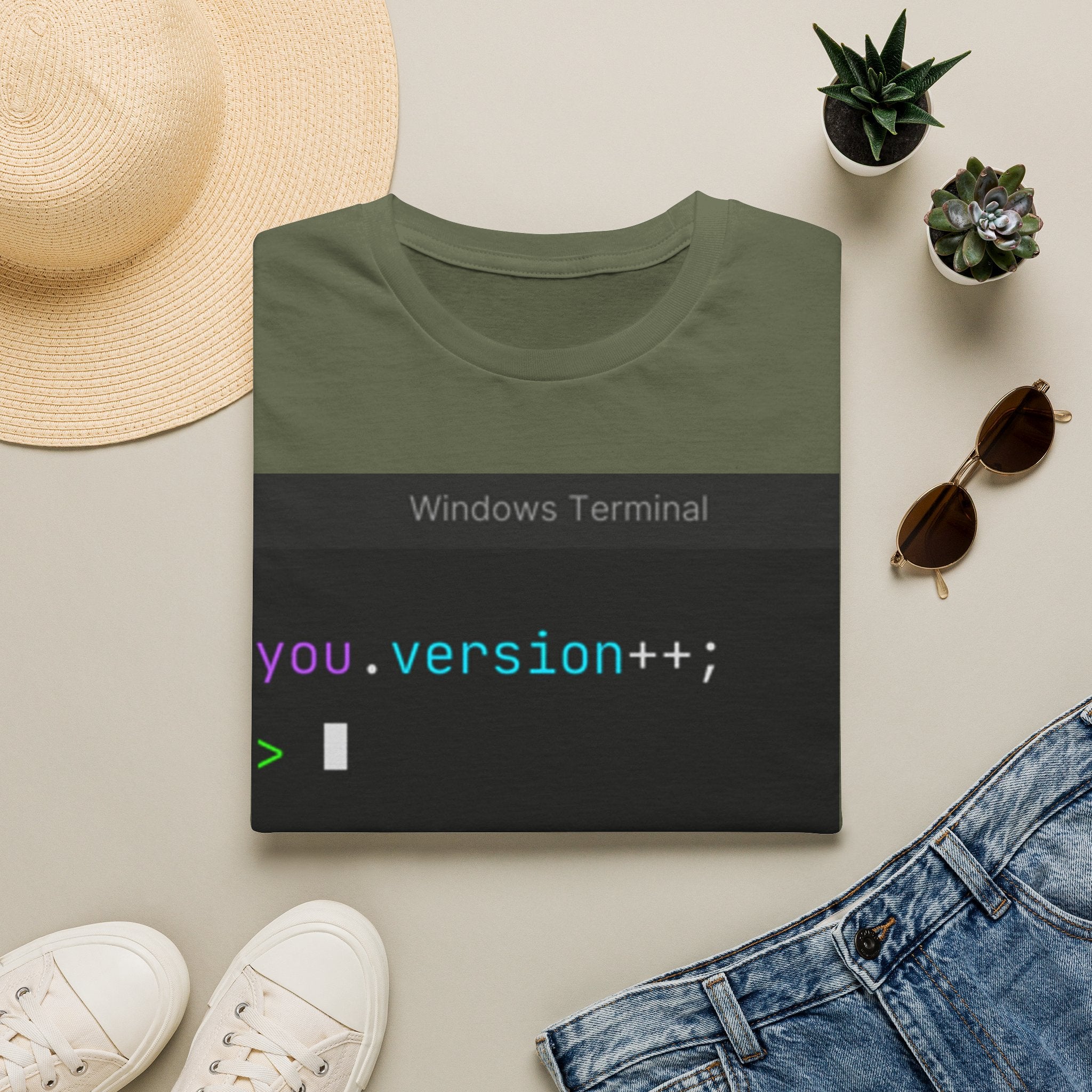 "you.version++" Coding Terminal Motivational Graphic T-Shirt