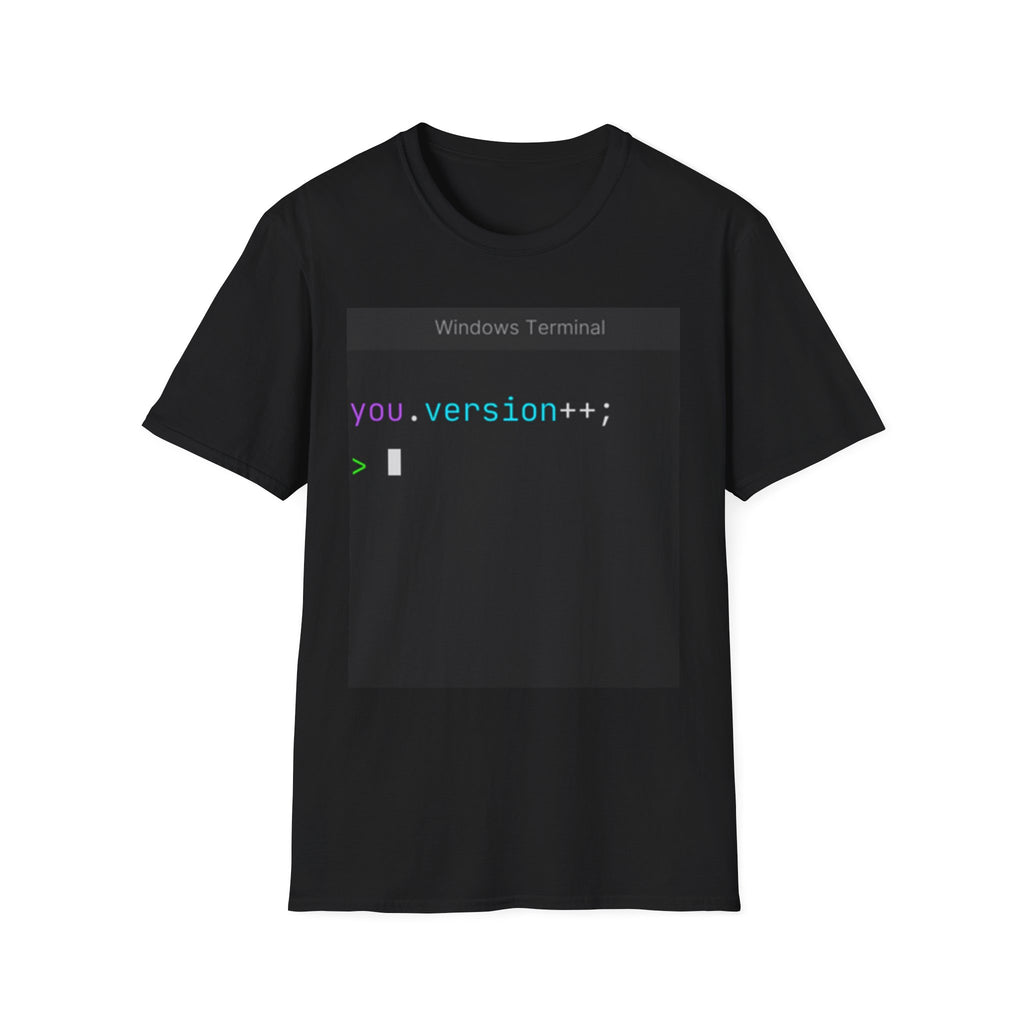"you.version++" Coding Terminal Motivational Graphic T-Shirt
