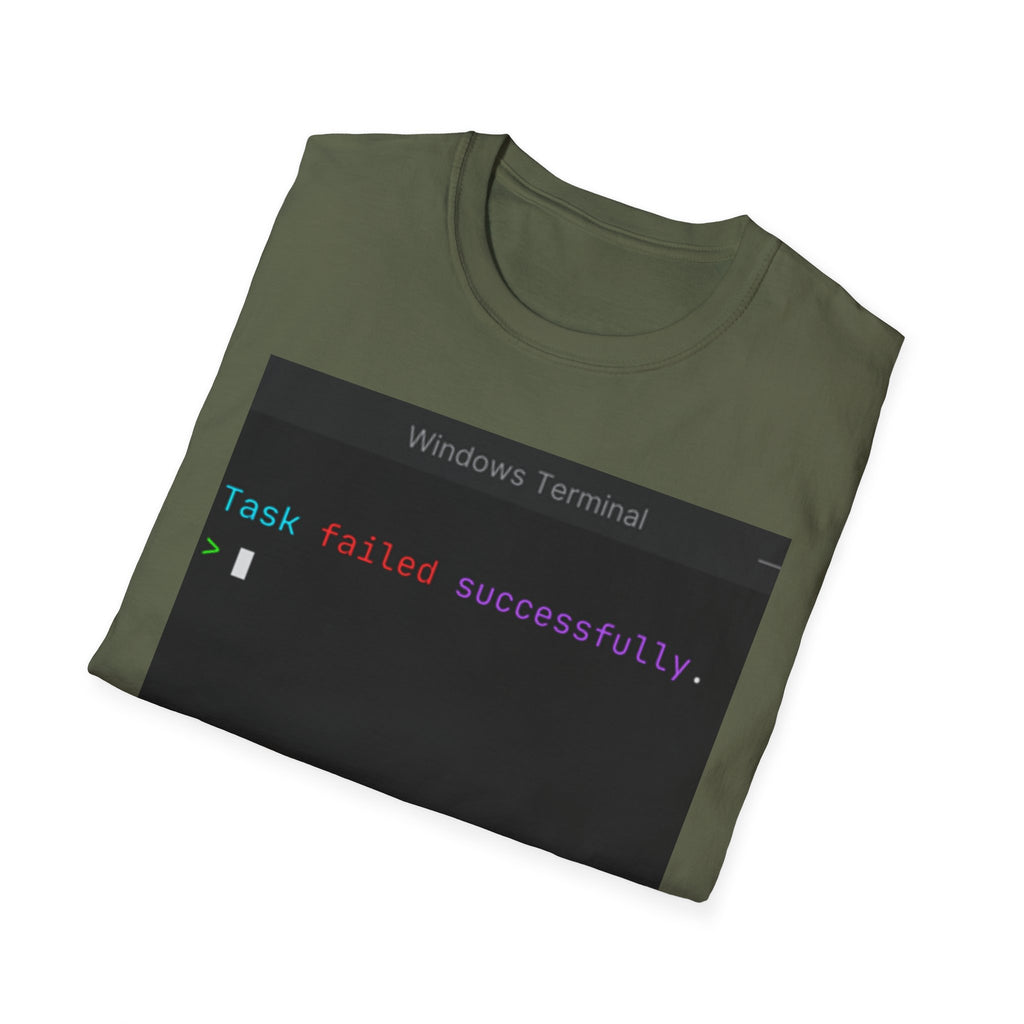 "Task Failed Successfully" Coding Terminal Tech Humor Graphic T-Shirt