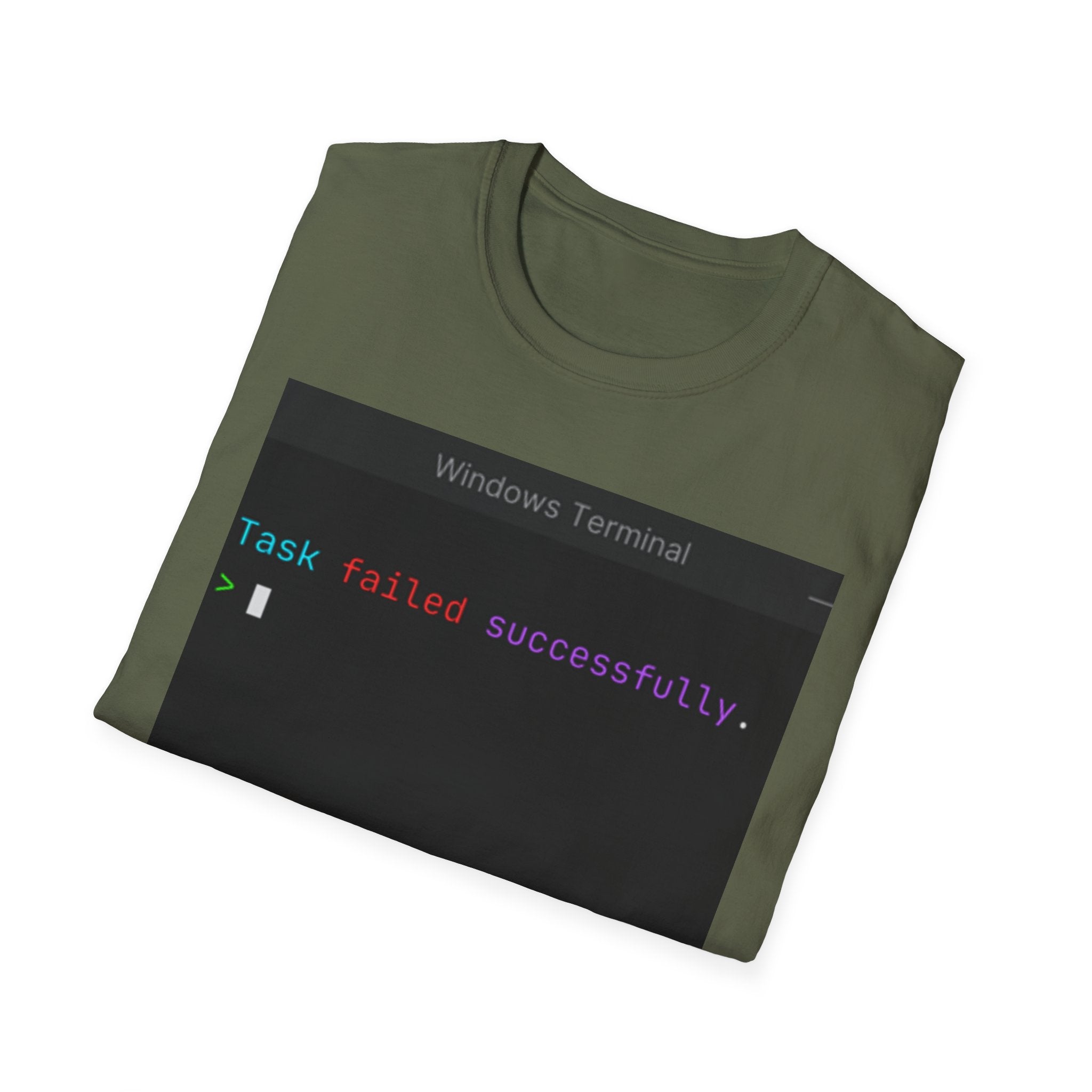 "Task Failed Successfully" Coding Terminal Tech Humor Graphic T-Shirt