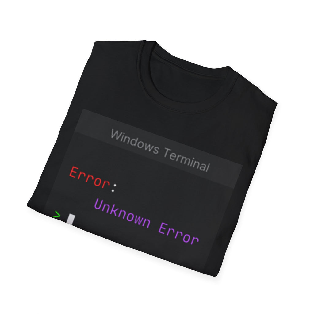 "Error: Unknown Error" Coding Terminal Tech Humor Graphic T-Shirt