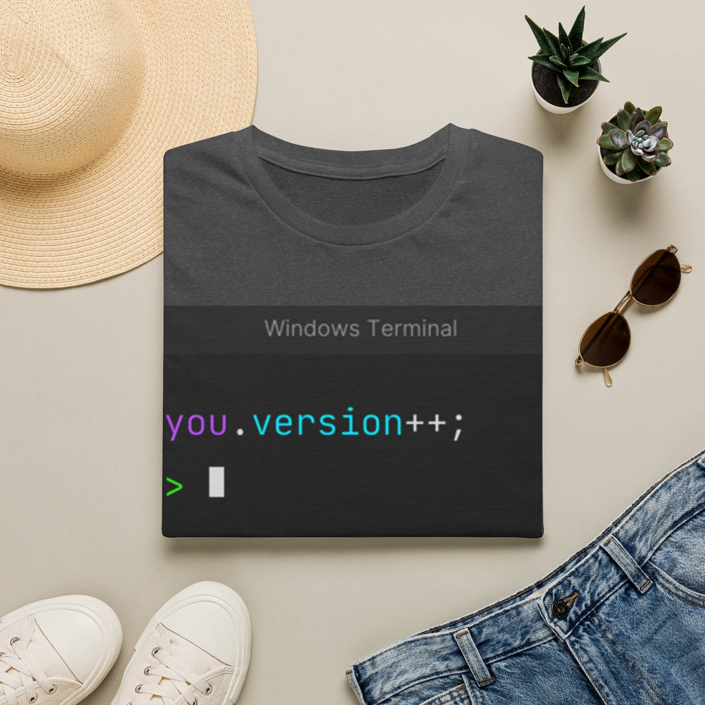 "you.version++" Coding Terminal Motivational Graphic T-Shirt