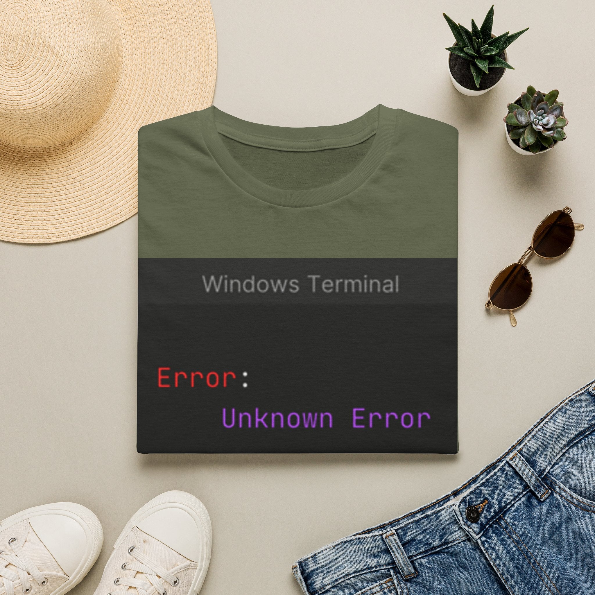 "Error: Unknown Error" Coding Terminal Tech Humor Graphic T-Shirt