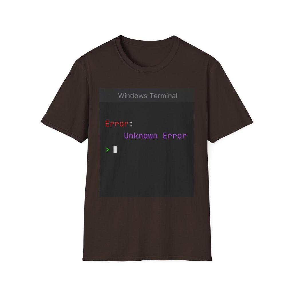 "Error: Unknown Error" Coding Terminal Tech Humor Graphic T-Shirt