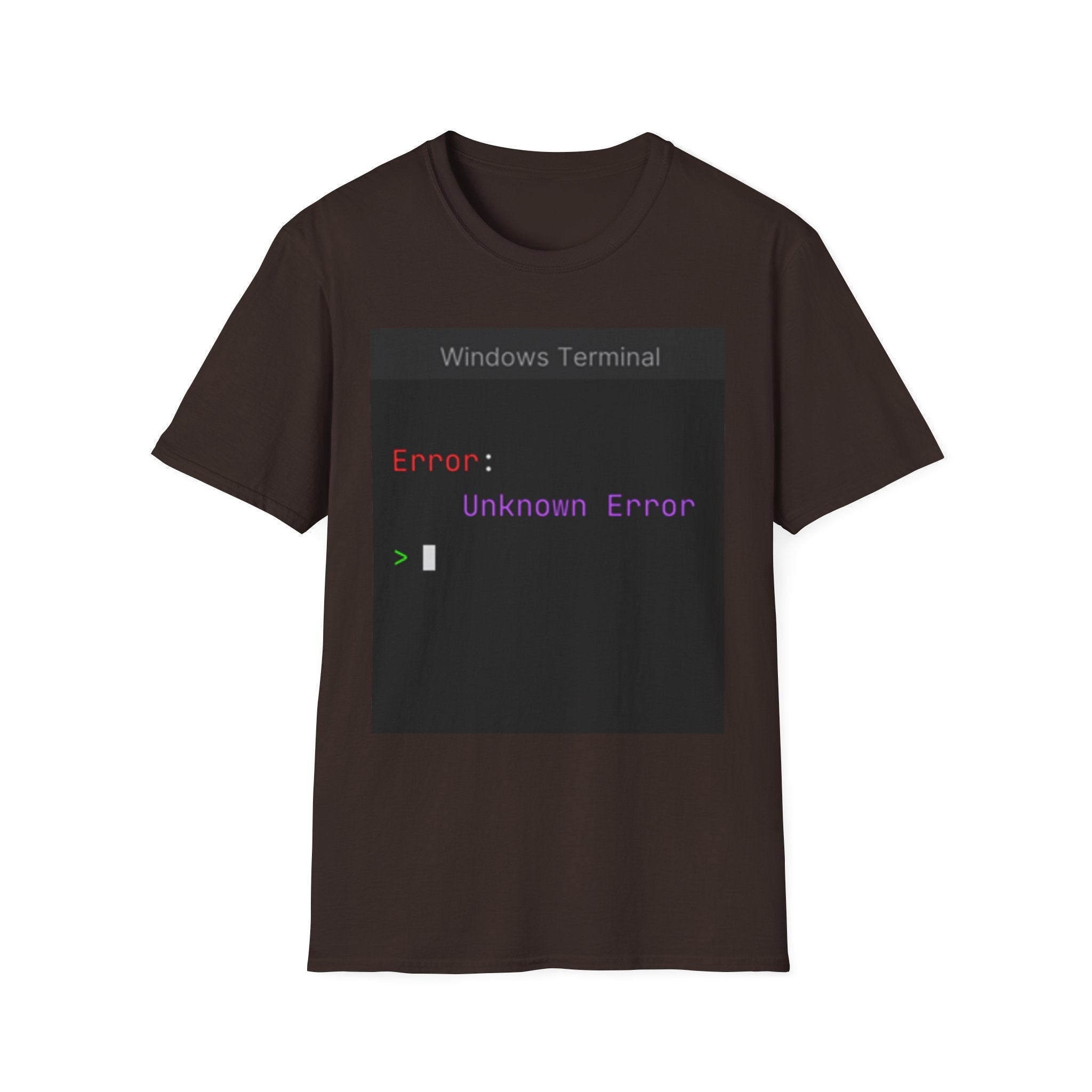 "Error: Unknown Error" Coding Terminal Tech Humor Graphic T-Shirt