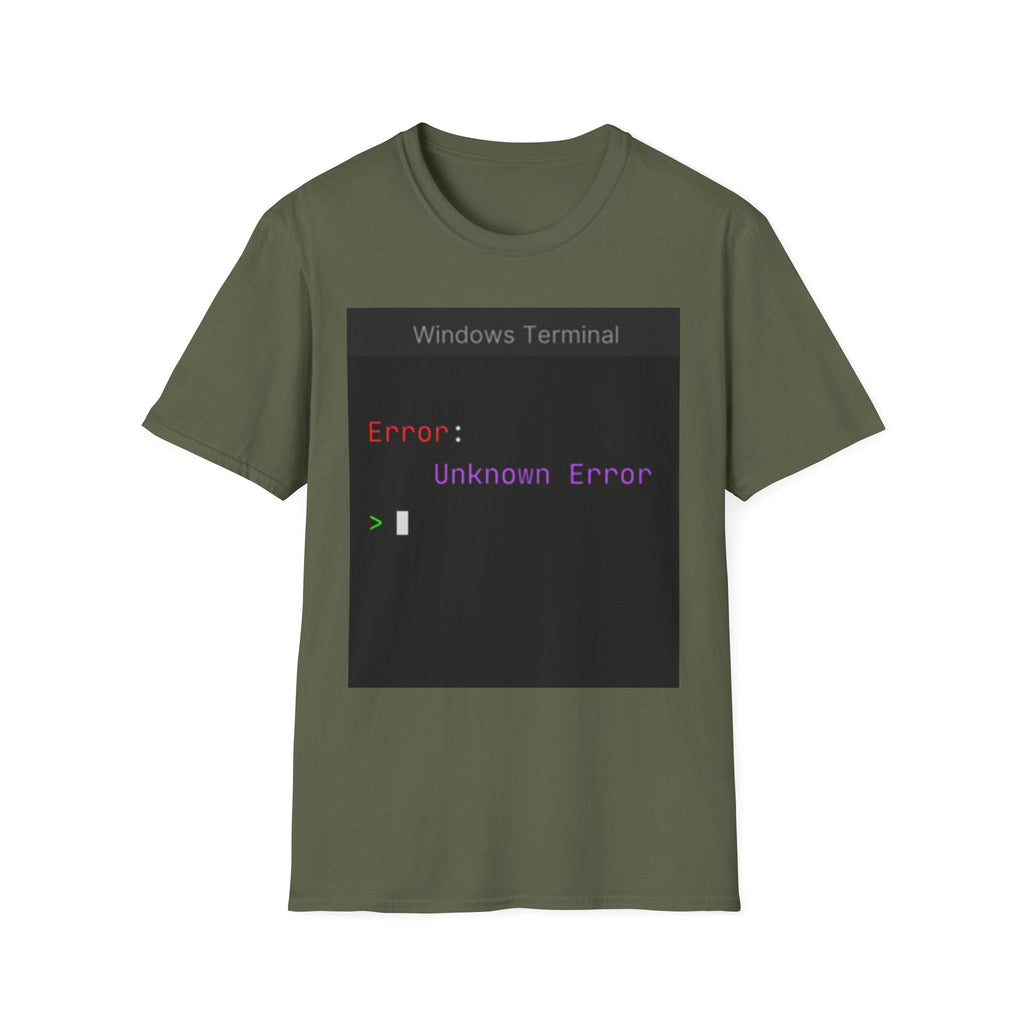 "Error: Unknown Error" Coding Terminal Tech Humor Graphic T-Shirt