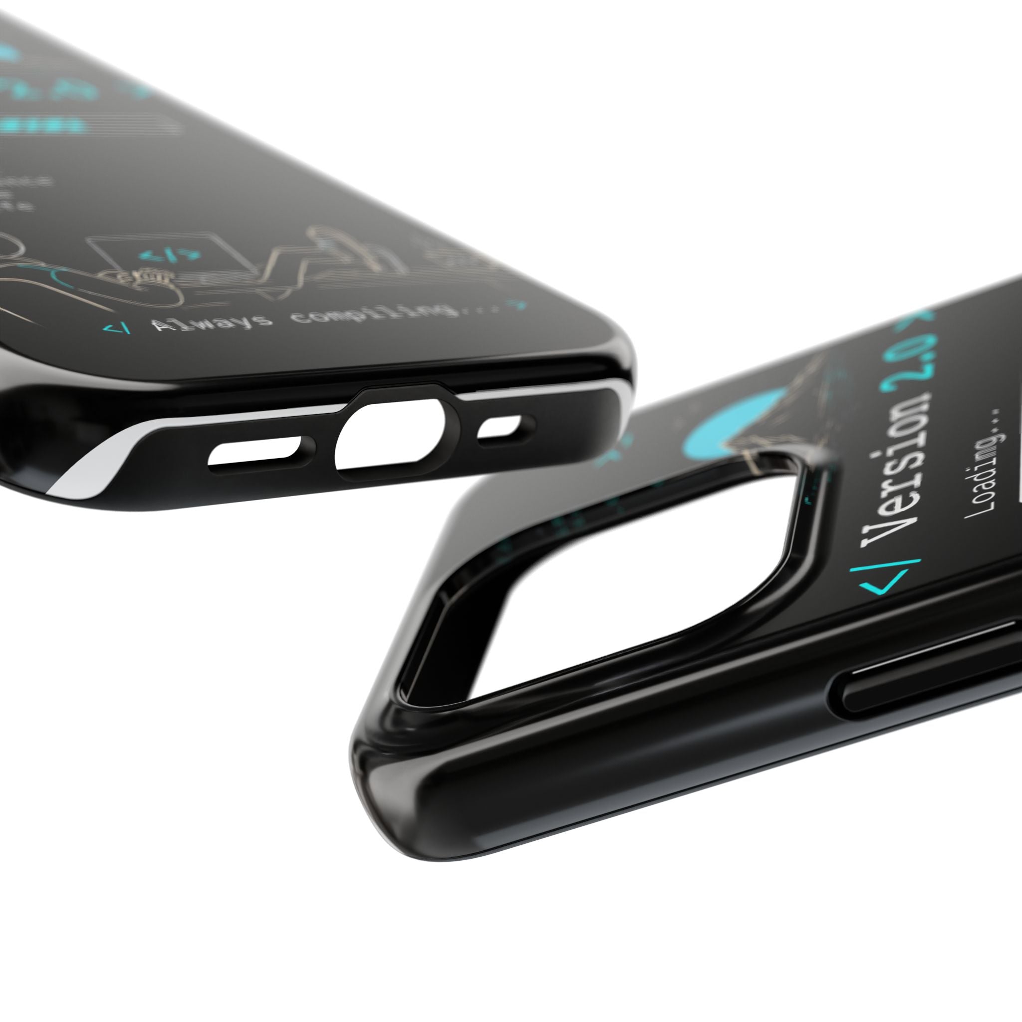 "< Version 2.0 >" Motivational Programmer Coding Graphic Design Tough Phone Case