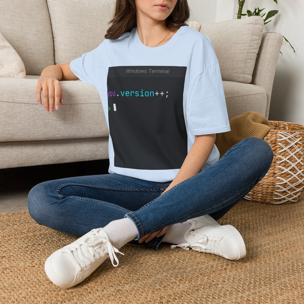 "you.version++" Coding Terminal Motivational Graphic T-Shirt