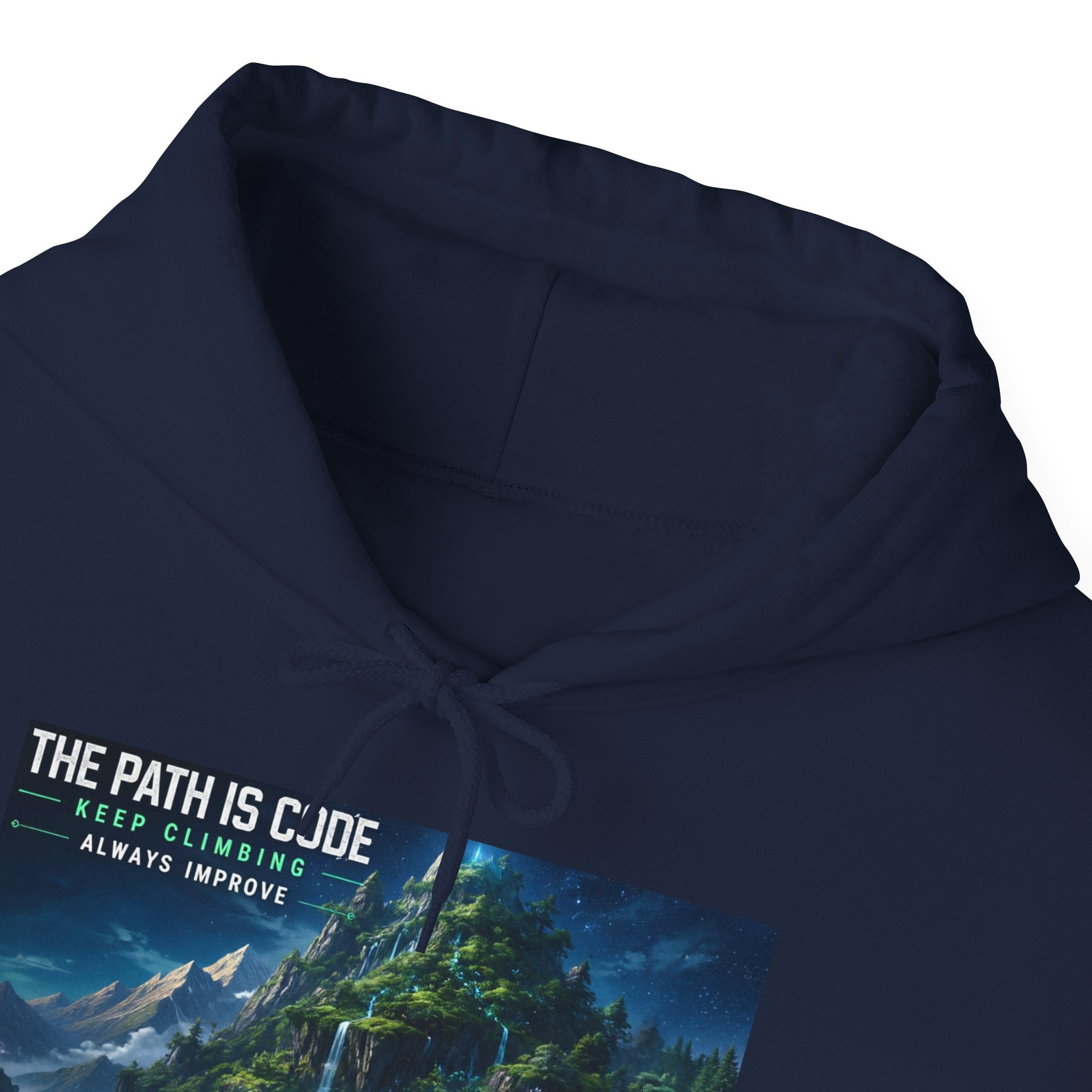 "The Path Is Code" Motivational Programming Mountaintop Pathway Graphic Design Hoodie