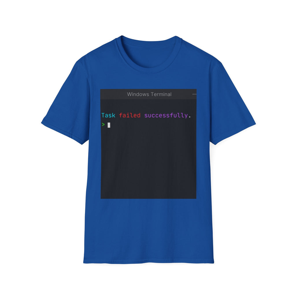 "Task Failed Successfully" Coding Terminal Tech Humor Graphic T-Shirt
