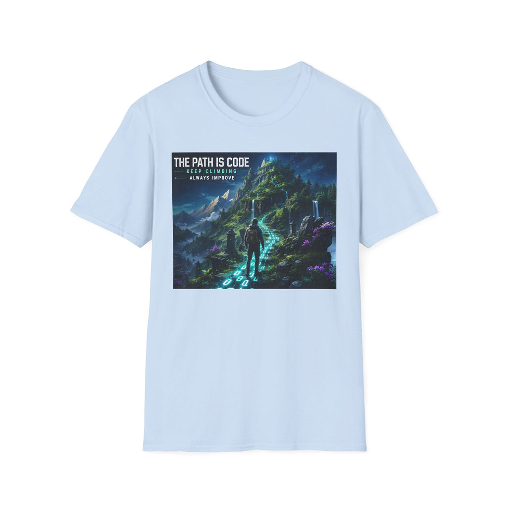 "The Path Is Code" Motivational Programming Mountaintop Pathway Graphic Design T-Shirt