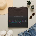"for day in range(life): improve(0.01)" Coding Terminal Motivational Graphic T-Shirt