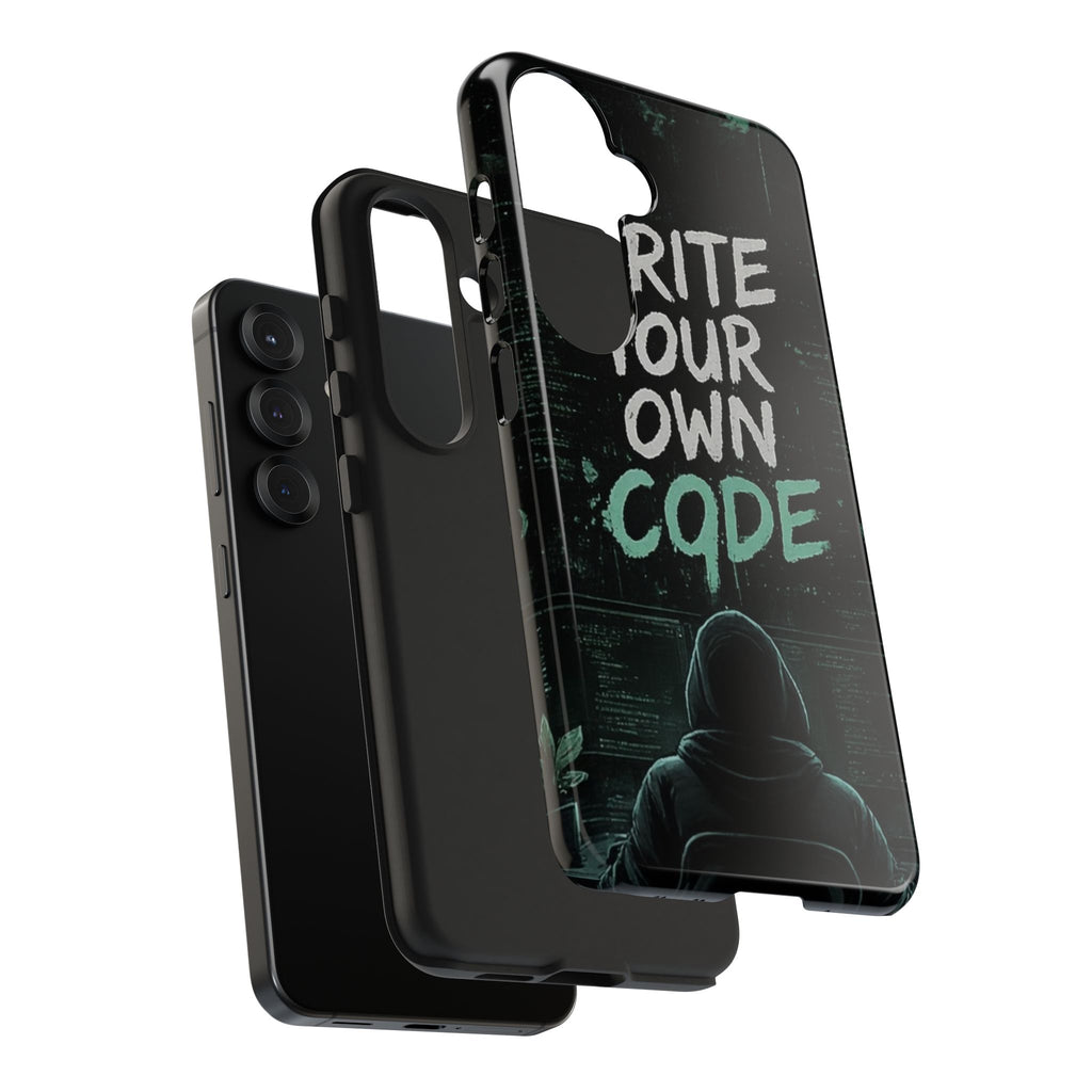"Write Your Own Code" Motivational Programmer Coding Graphic Design Tough Phone Case