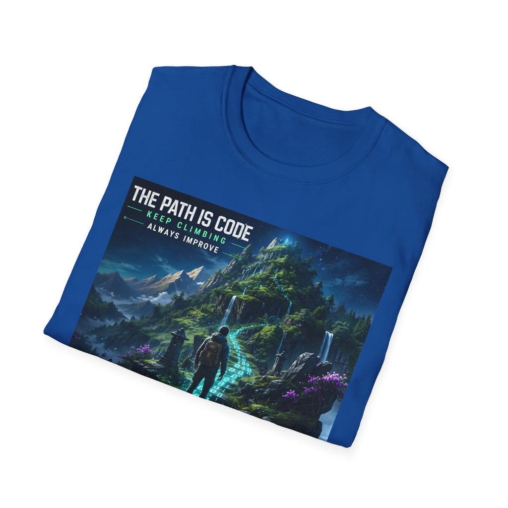 "The Path Is Code" Motivational Programming Mountaintop Pathway Graphic Design T-Shirt