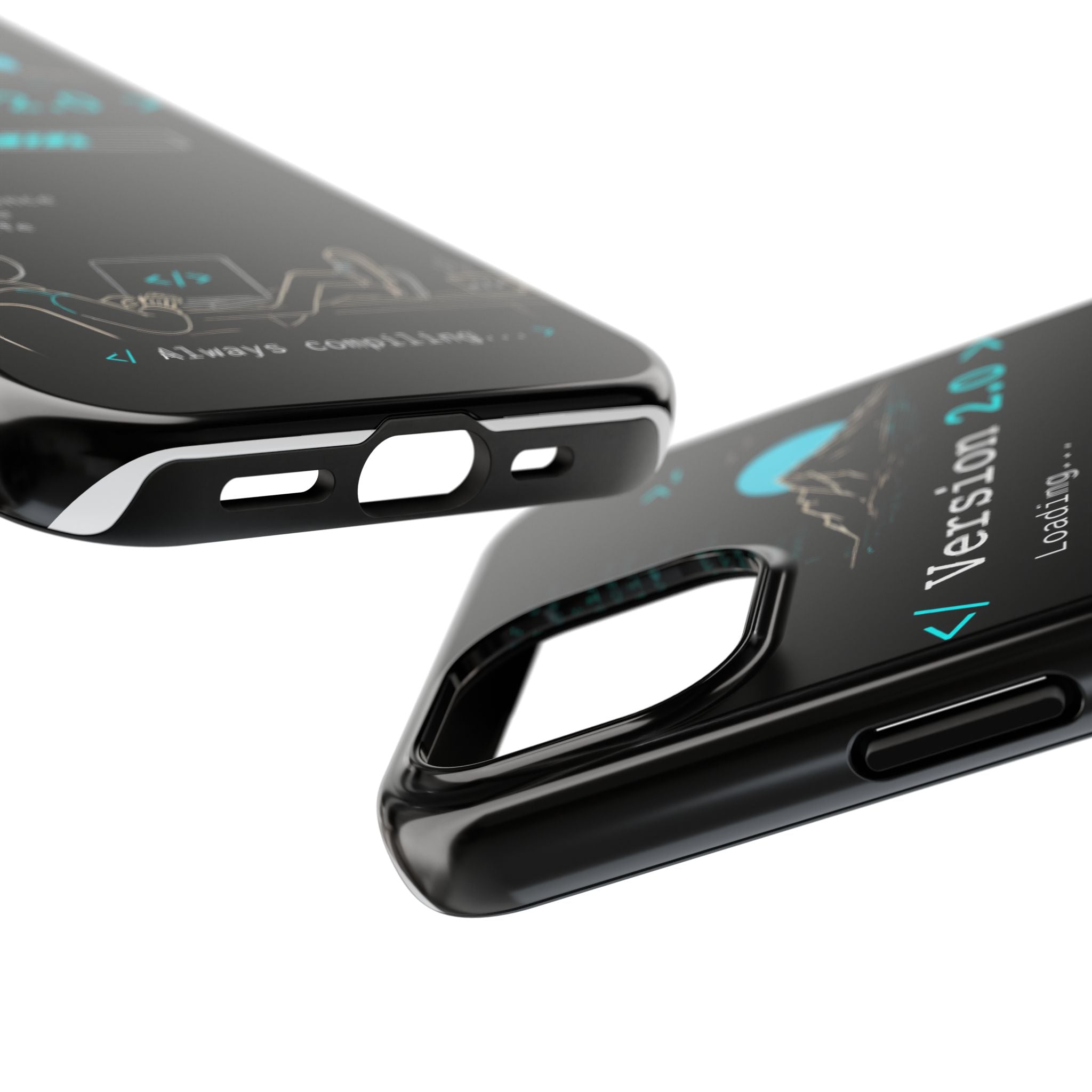 "< Version 2.0 >" Motivational Programmer Coding Graphic Design Tough Phone Case