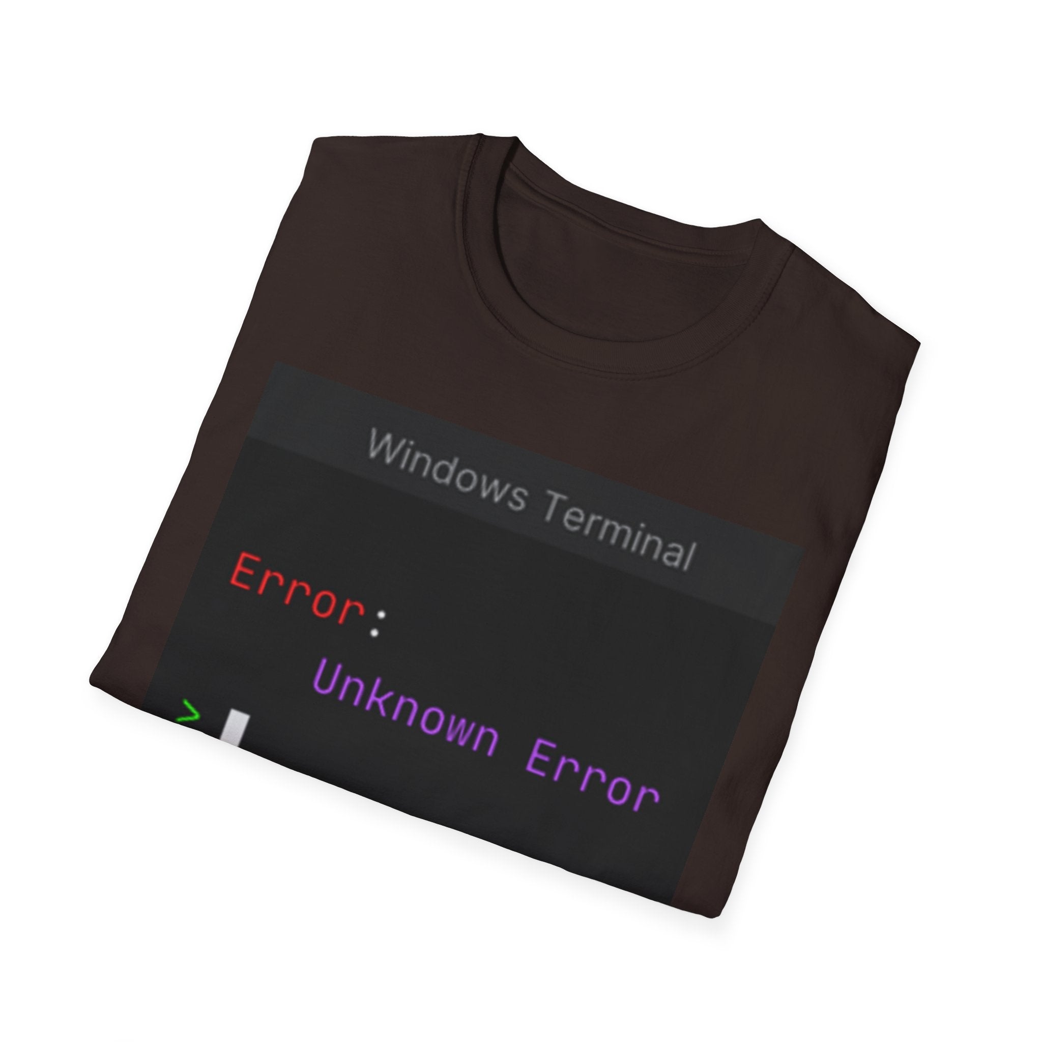 "Error: Unknown Error" Coding Terminal Tech Humor Graphic T-Shirt