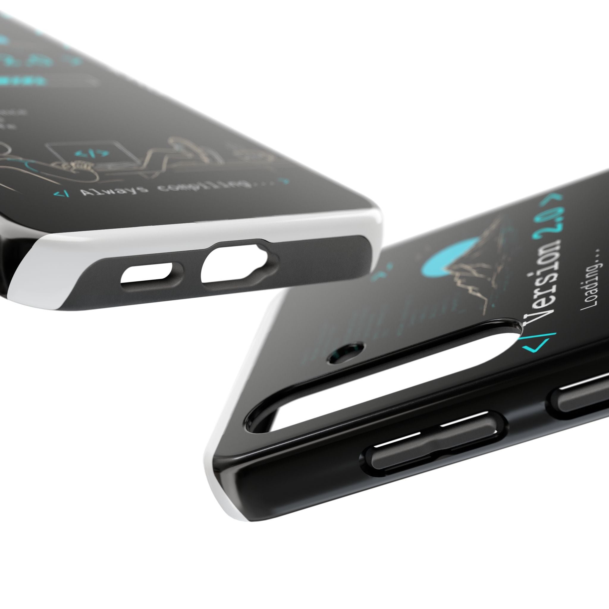"< Version 2.0 >" Motivational Programmer Coding Graphic Design Tough Phone Case