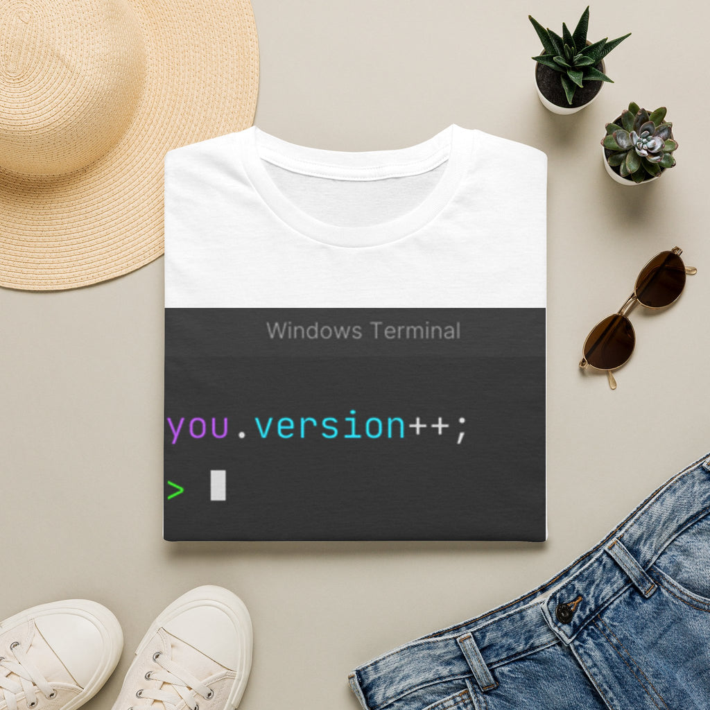 "you.version++" Coding Terminal Motivational Graphic T-Shirt