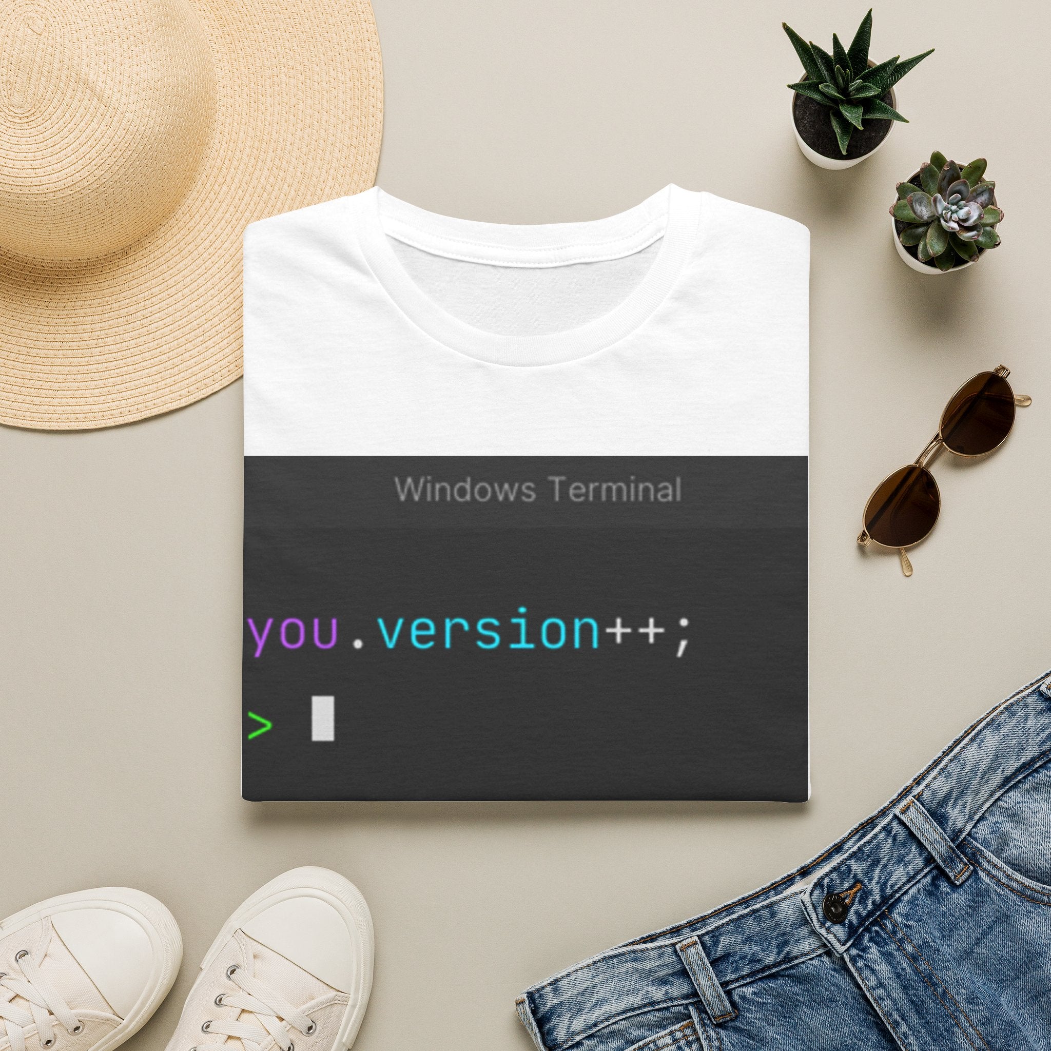 "you.version++" Coding Terminal Motivational Graphic T-Shirt