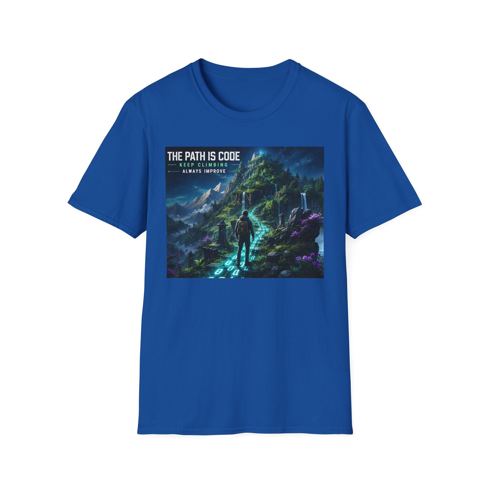 "The Path Is Code" Motivational Programming Mountaintop Pathway Graphic Design T-Shirt