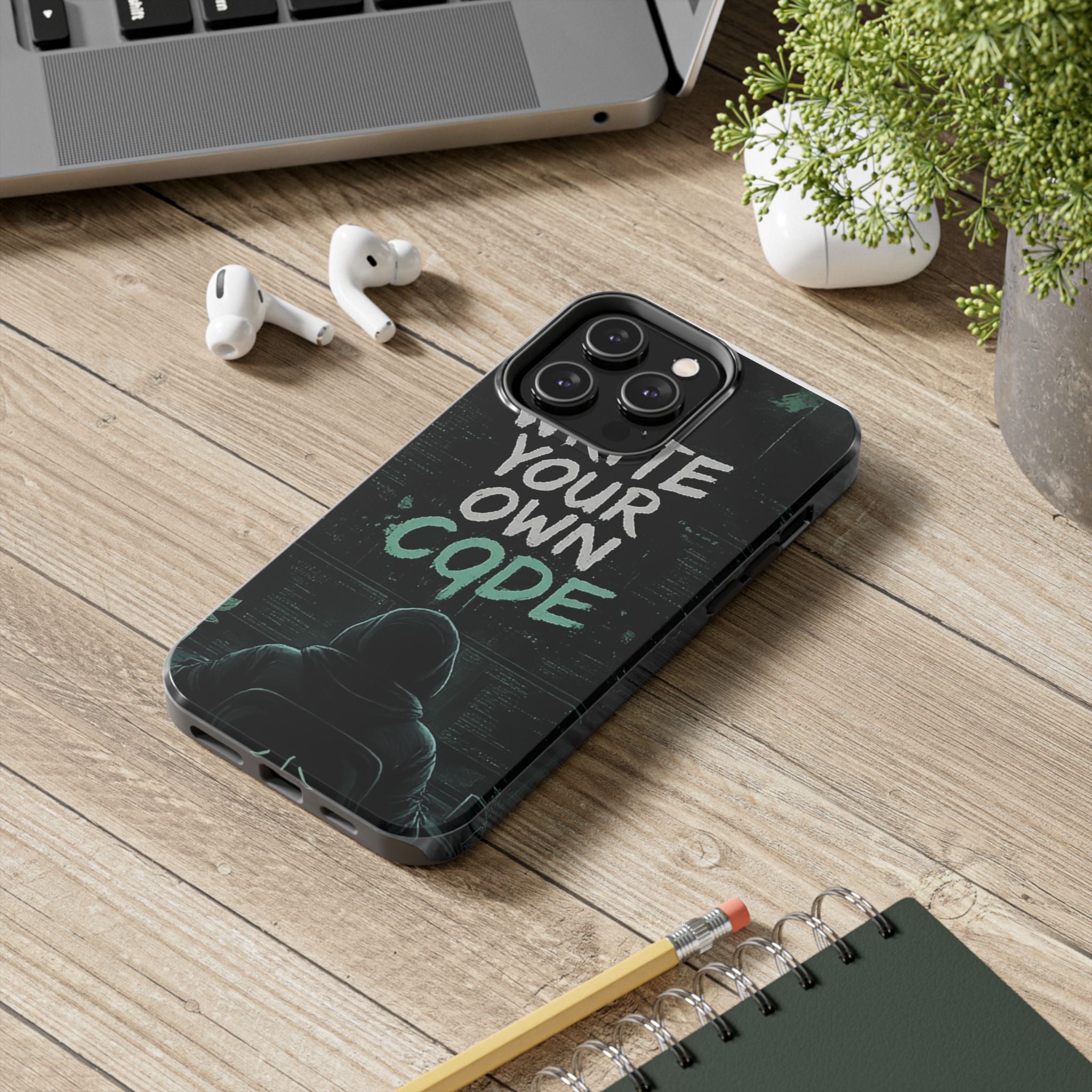"Write Your Own Code" Motivational Programmer Coding Graphic Design Tough Phone Case