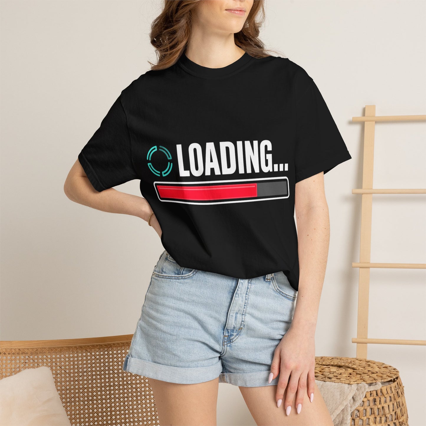 "Loading..." Progress Bar T-Shirt — Funny Tech Graphic Tee