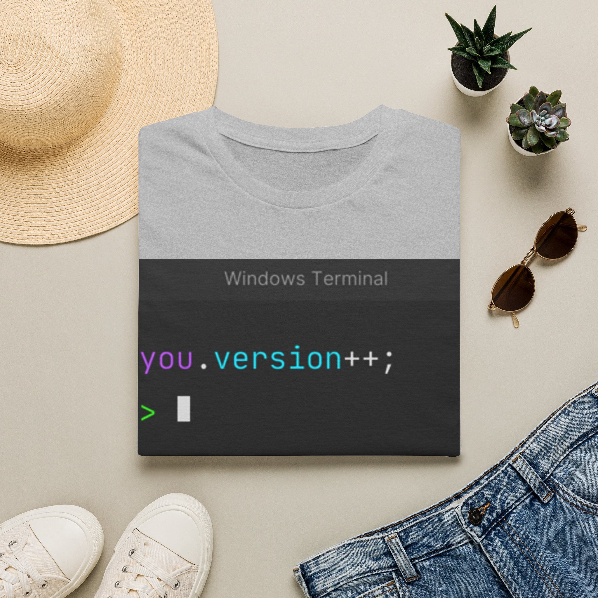 "you.version++" Coding Terminal Motivational Graphic T-Shirt