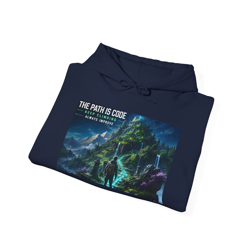 "The Path Is Code" Motivational Programming Mountaintop Pathway Graphic Design Hoodie