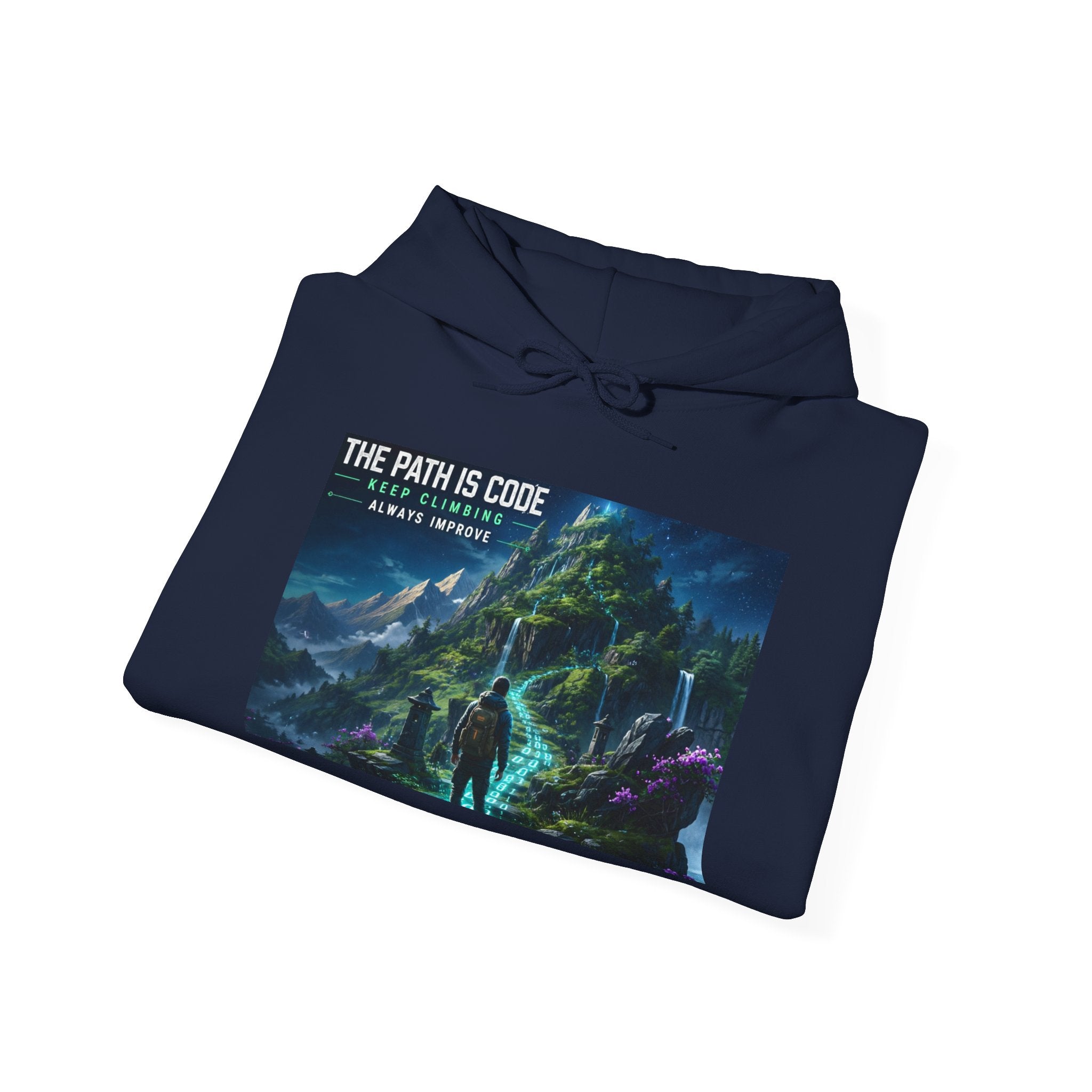 "The Path Is Code" Motivational Programming Mountaintop Pathway Graphic Design Hoodie