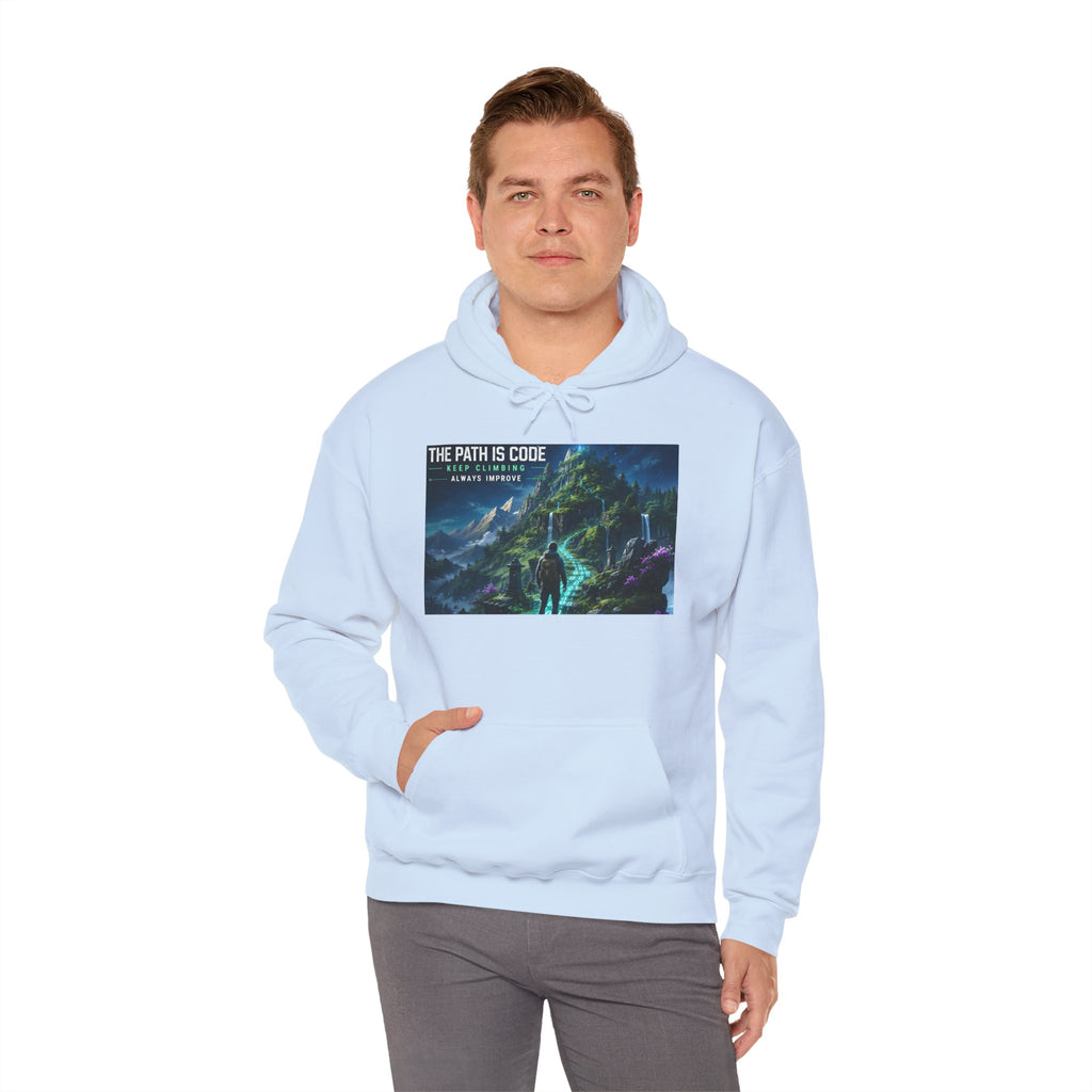 "The Path Is Code" Motivational Programming Mountaintop Pathway Graphic Design Hoodie