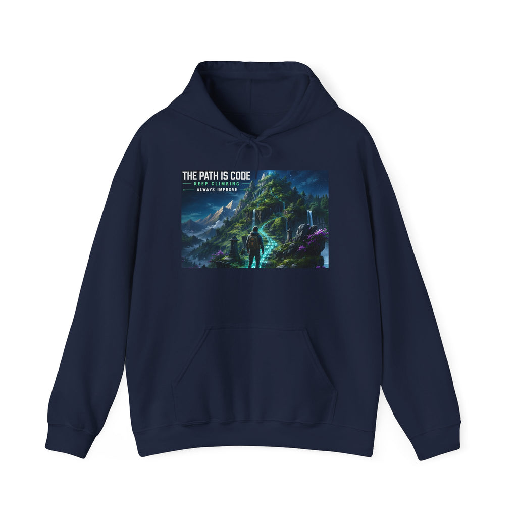 "The Path Is Code" Motivational Programming Mountaintop Pathway Graphic Design Hoodie