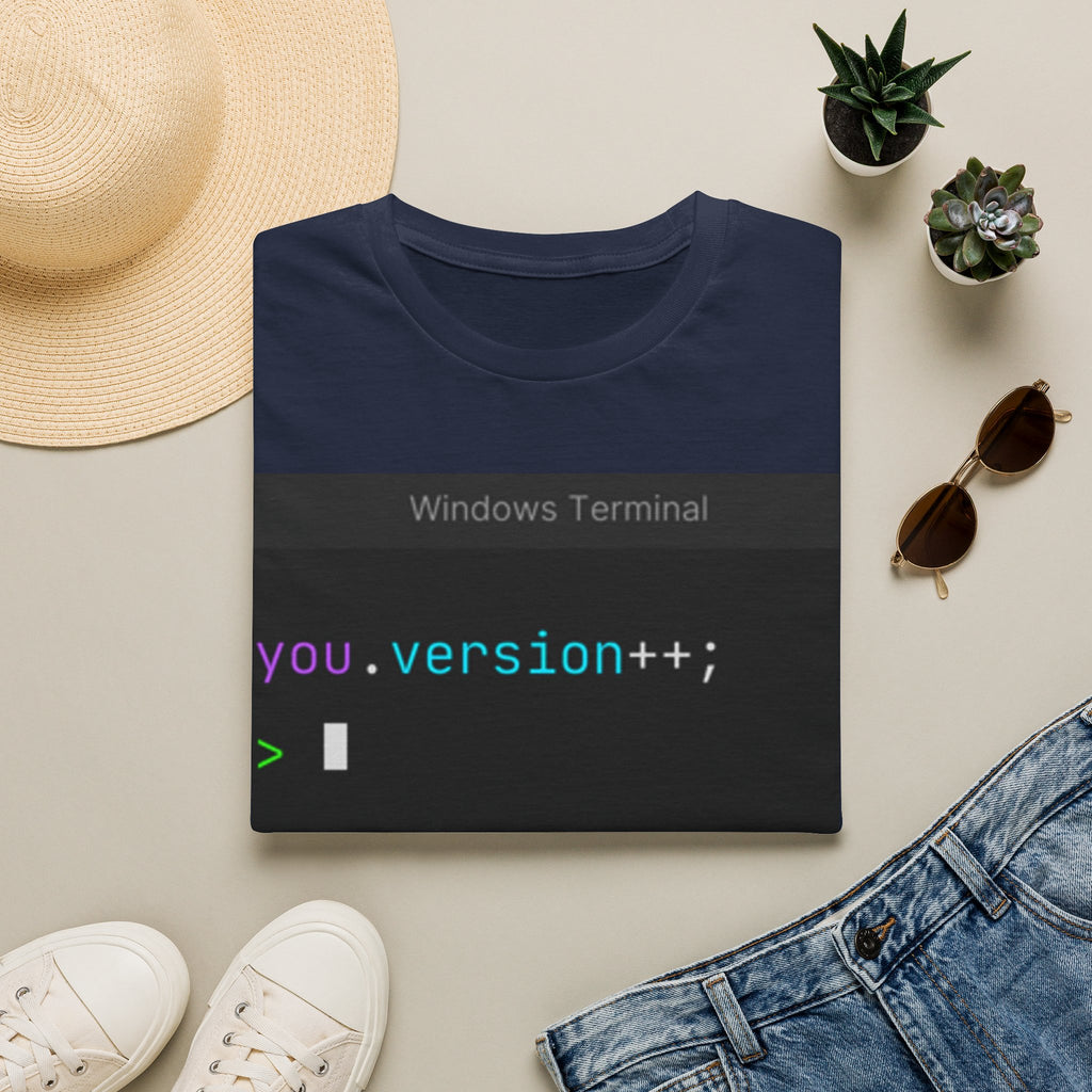 "you.version++" Coding Terminal Motivational Graphic T-Shirt