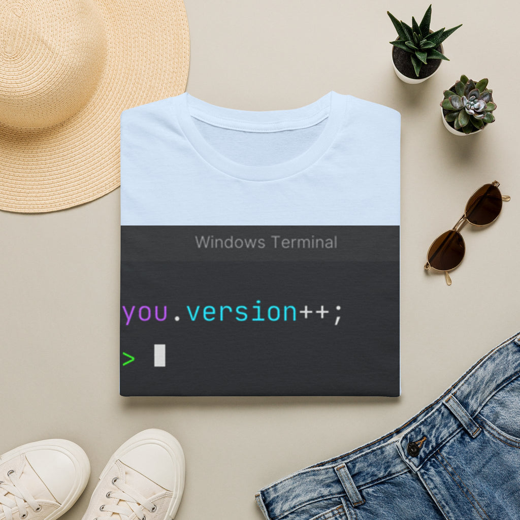 "you.version++" Coding Terminal Motivational Graphic T-Shirt
