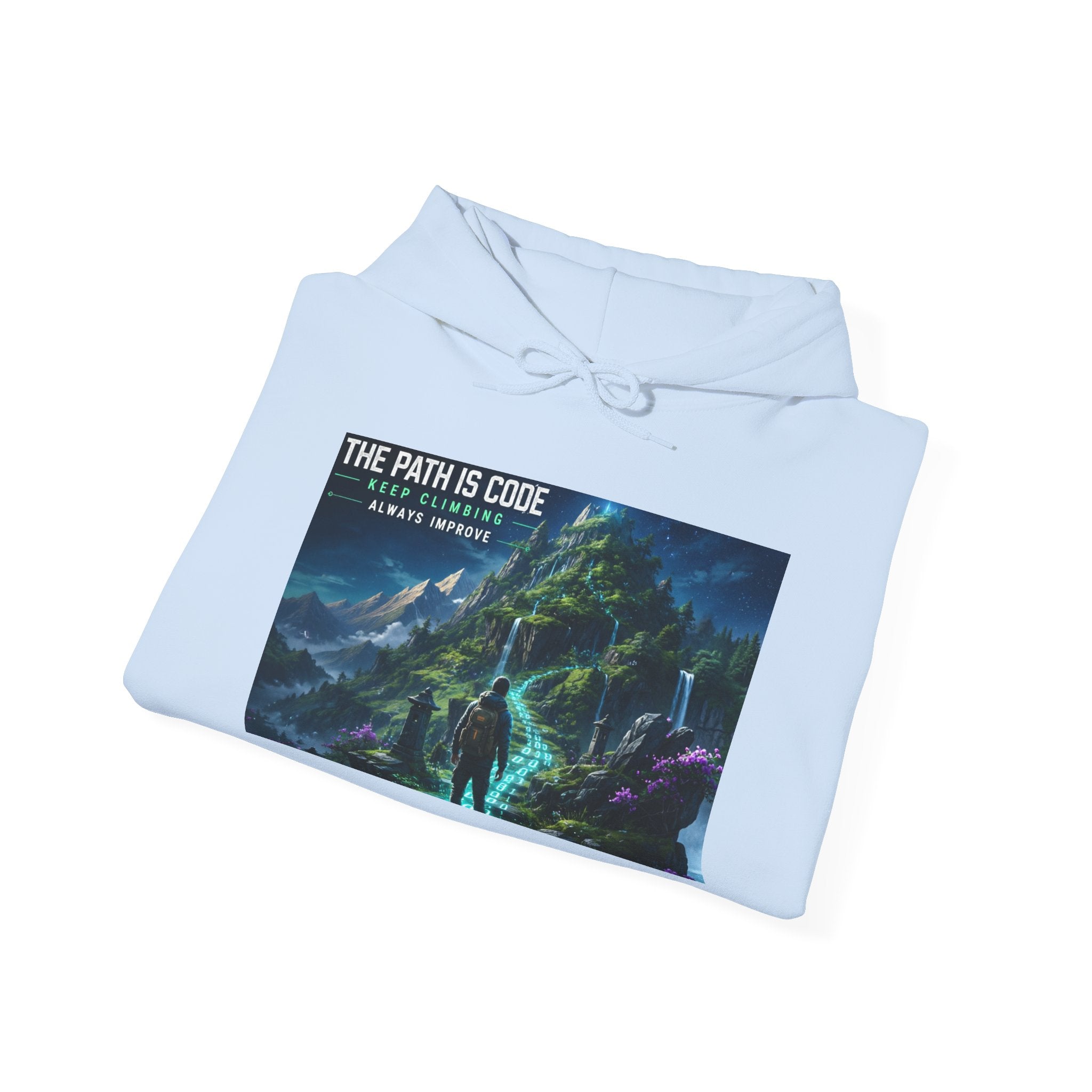 "The Path Is Code" Motivational Programming Mountaintop Pathway Graphic Design Hoodie