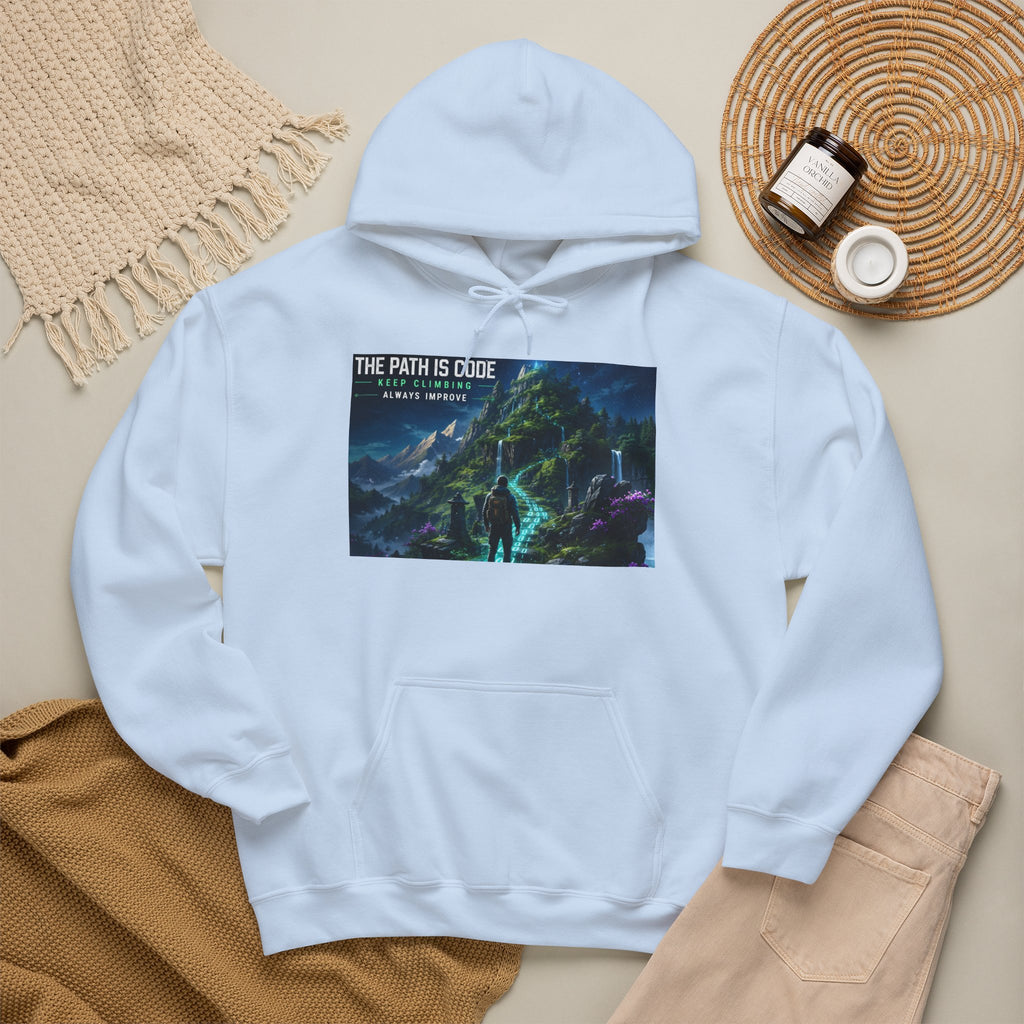 "The Path Is Code" Motivational Programming Mountaintop Pathway Graphic Design Hoodie