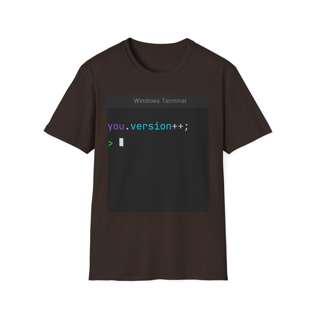"you.version++" Coding Terminal Motivational Graphic T-Shirt
