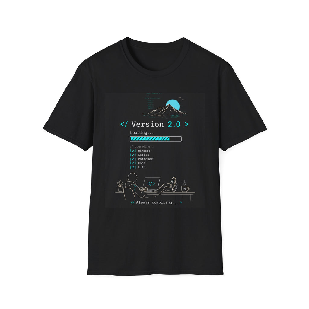 "Version 2.0" Motivational Programmer Coding Graphic Design T-Shirt