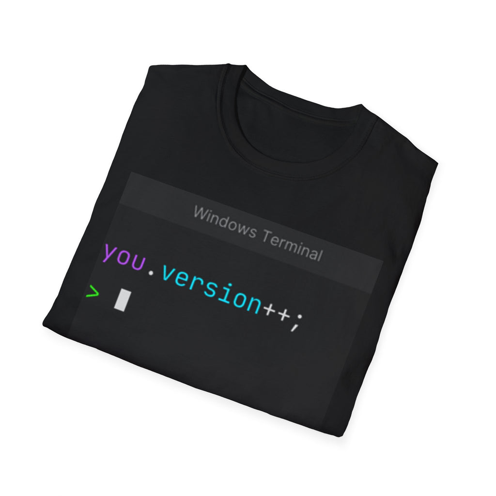 "you.version++" Coding Terminal Motivational Graphic T-Shirt