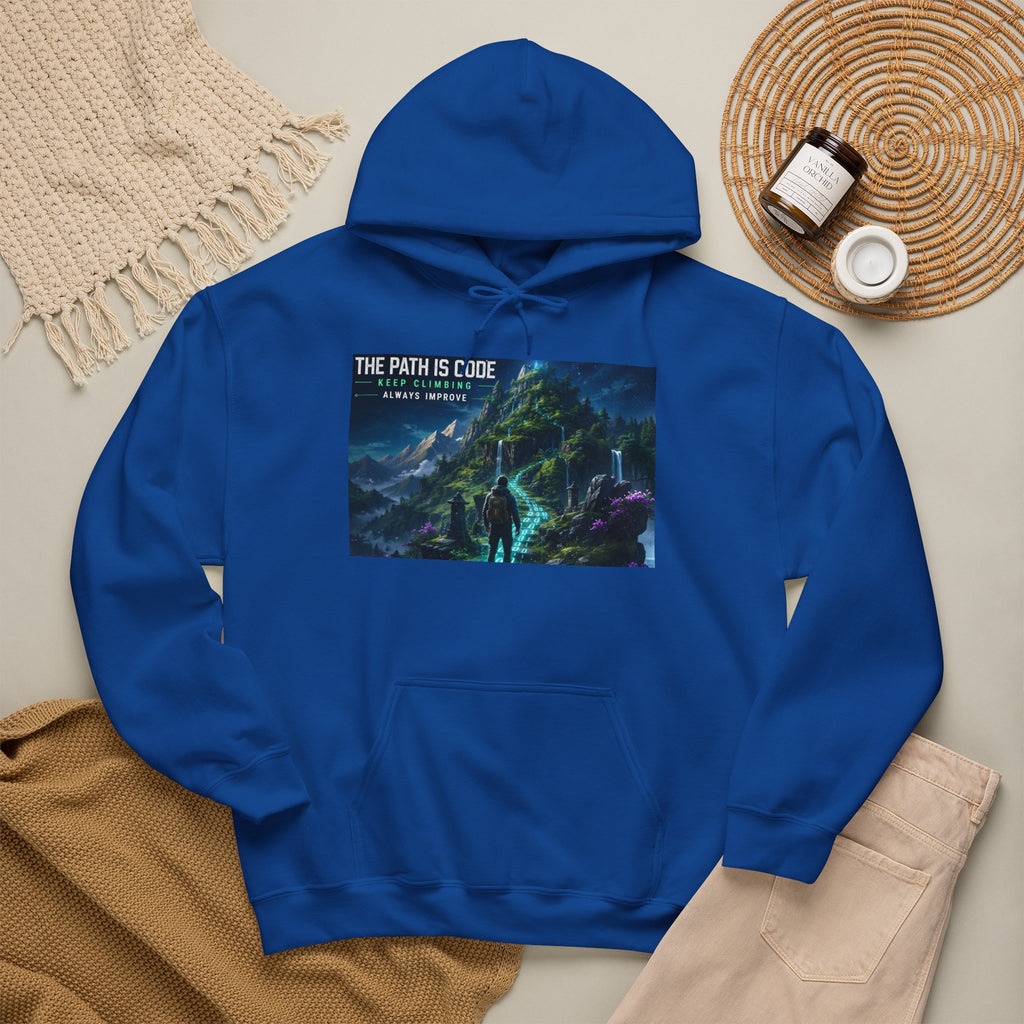 "The Path Is Code" Motivational Programming Mountaintop Pathway Graphic Design Hoodie