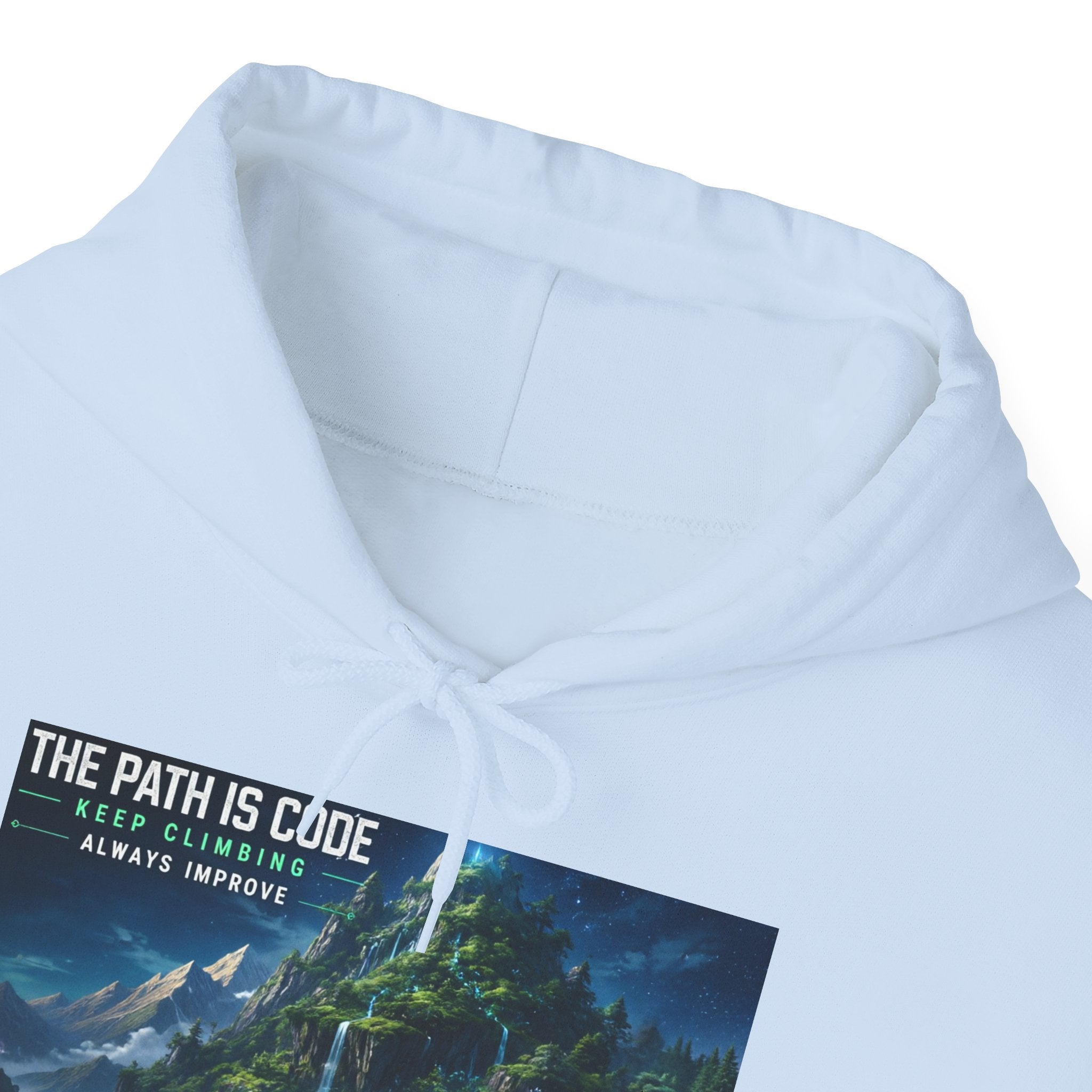 "The Path Is Code" Motivational Programming Mountaintop Pathway Graphic Design Hoodie