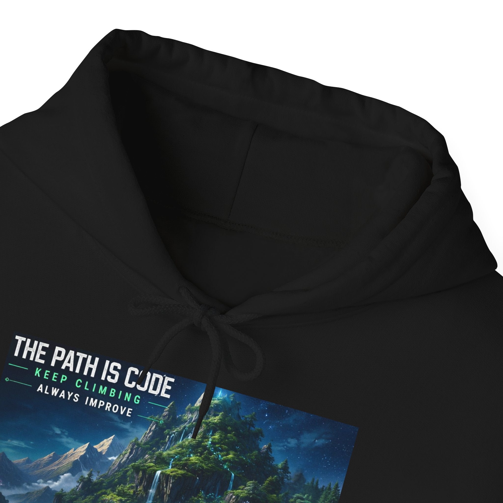 "The Path Is Code" Motivational Programming Mountaintop Pathway Graphic Design Hoodie