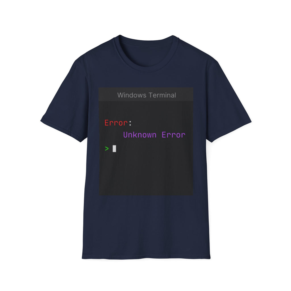 "Error: Unknown Error" Coding Terminal Tech Humor Graphic T-Shirt