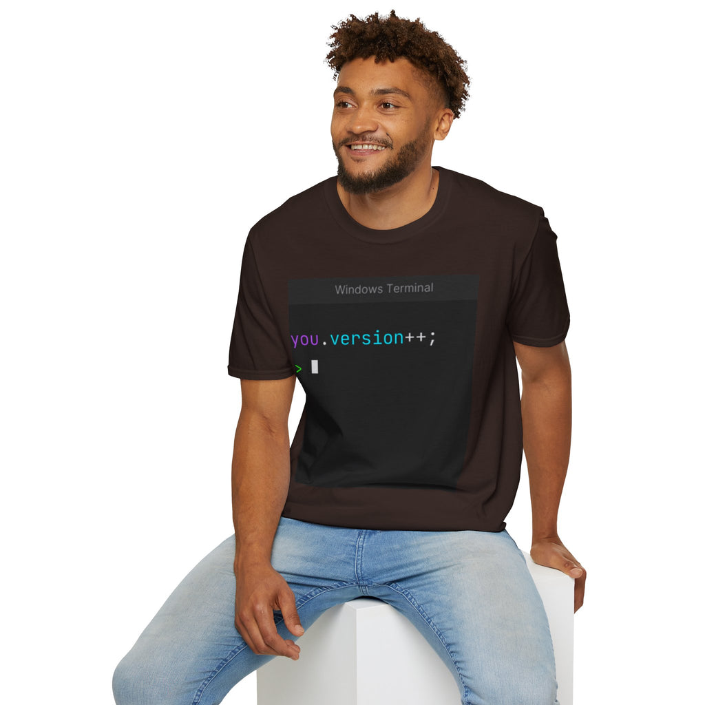 "you.version++" Coding Terminal Motivational Graphic T-Shirt